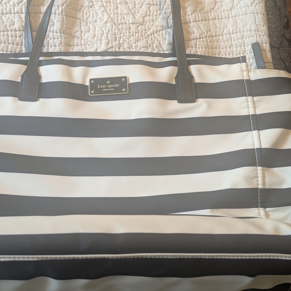 Kate Spade Black and White Striped Women's Bag
